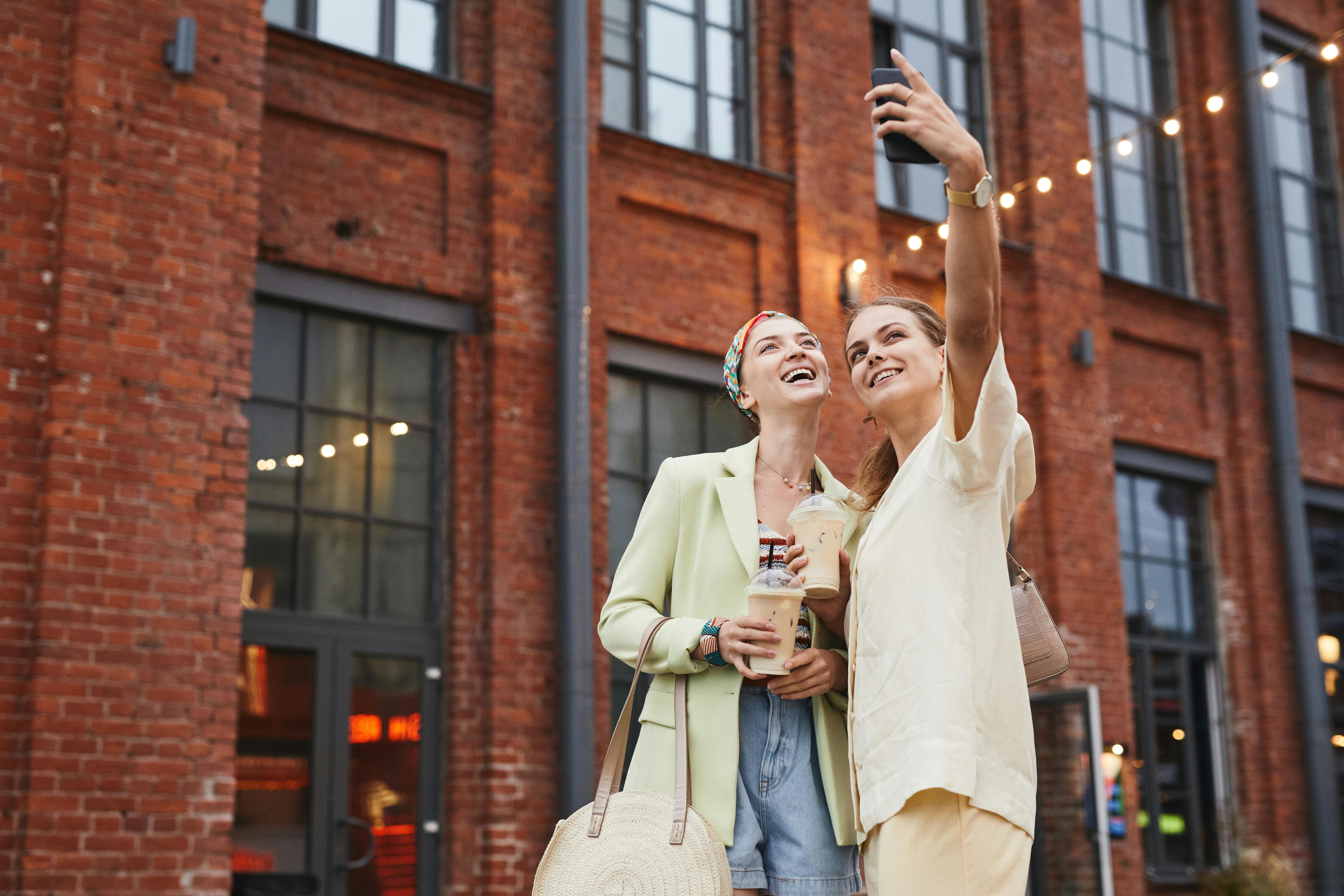 Girls taking selfie