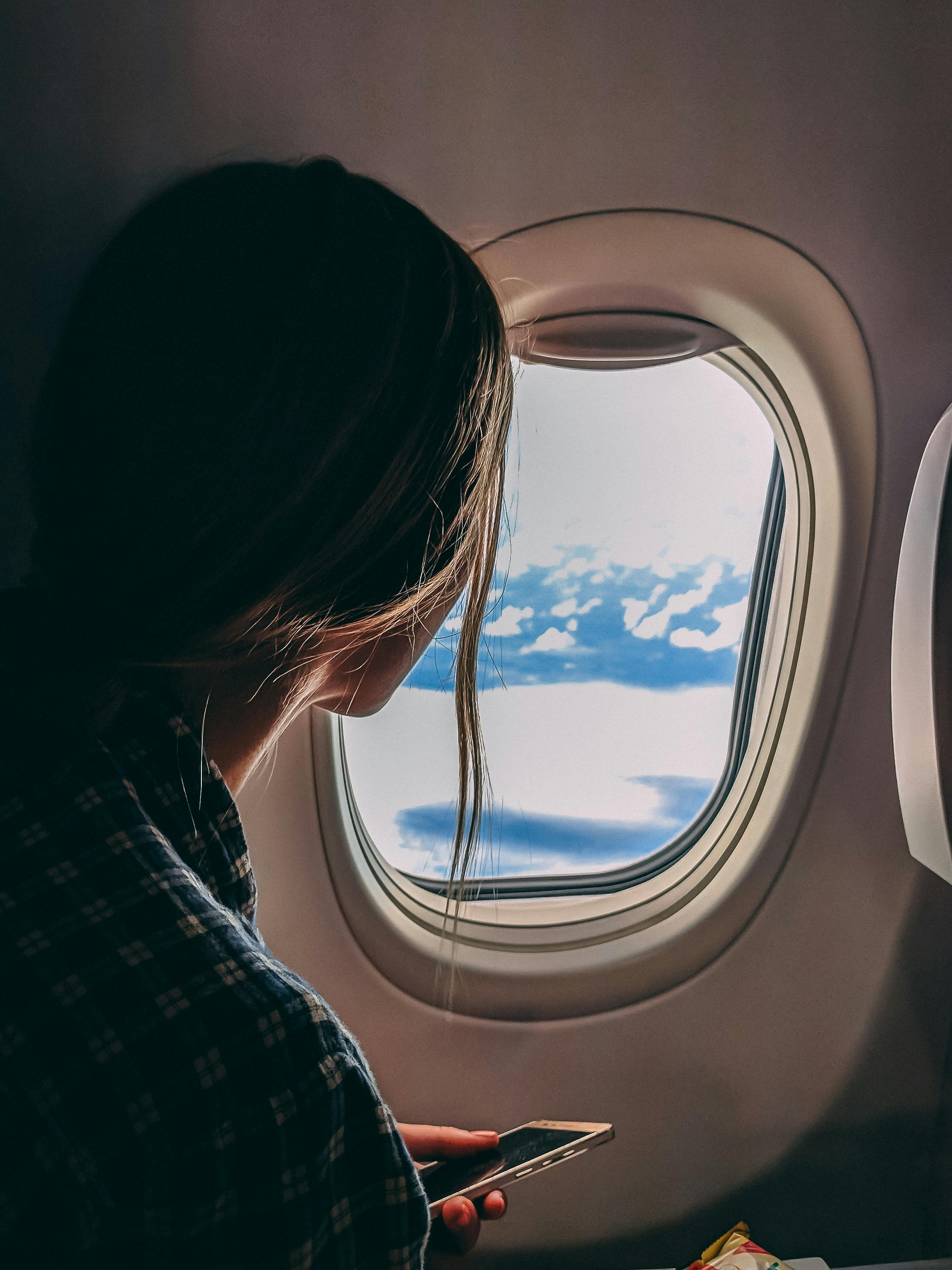 Airplane window view